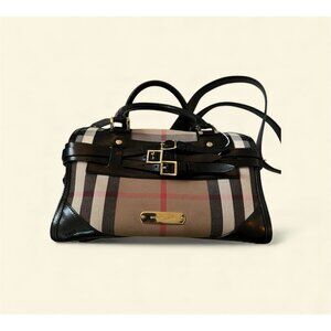 Burberry House Check Bridle Buckle Bowling Bag